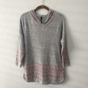 Y2K Grey Striped Hoodie Sweater